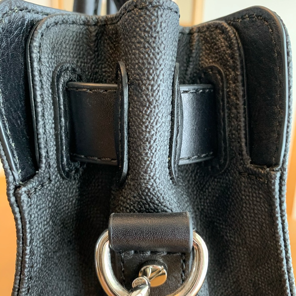 COPY - Michael Kors Large Hamilton MK Logo Tote Bag Purse Black 🖤🖤🖤 Silver Hard… - Picture 15 of 16